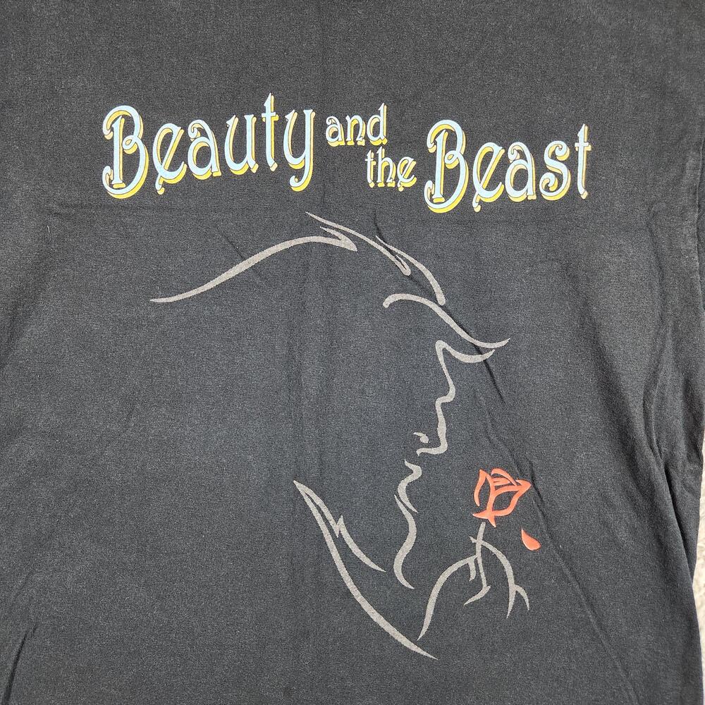 Vintage Beauty And The Beast Shirt Mens Large Blue Theatre Graphic School Play